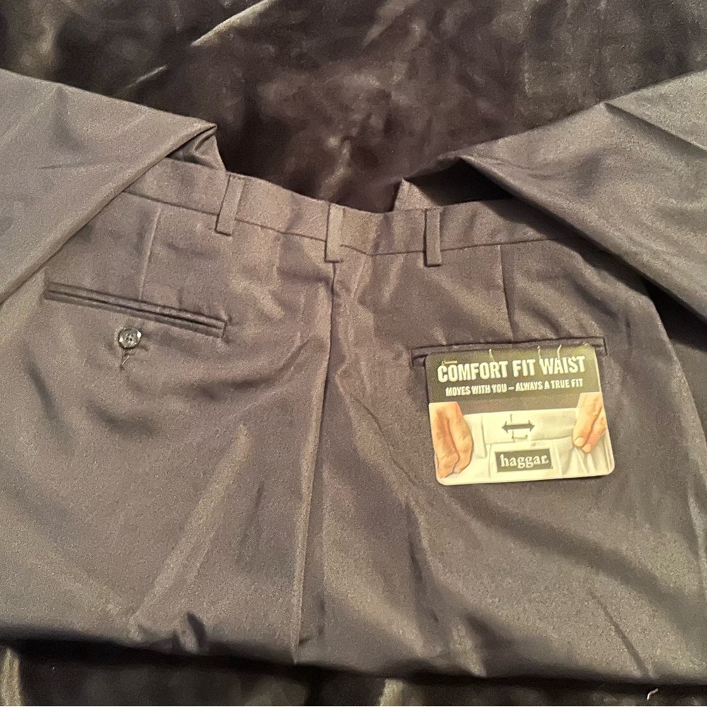NWT Haggar Black Label Dress Pants Classic Stretch Comfort Fit Waistband 33 x 30